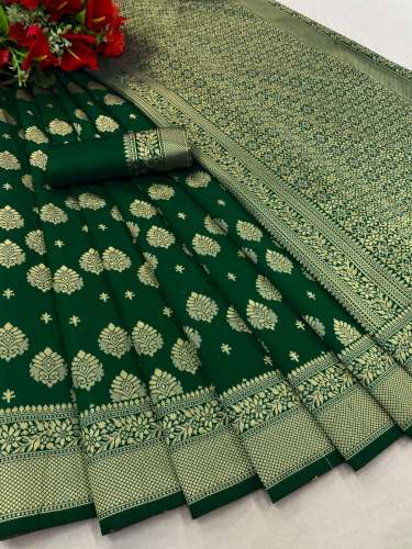 Banarasi Kanchipuram Lichi Silk Floral Print Saree