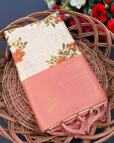 Cotton Linen Digital Printed Saree For Women