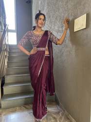 Designer Ready to Wear Saree With Fully Stitched Blouse