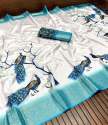 Fancy Linen Cotton Digital Printed Saree For Women thumb 4