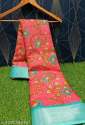 Floral Printed Daily Wear Cotton Linen Saree thumb 11