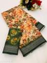 Floral Printed Daily Wear Cotton Linen Saree thumb 2