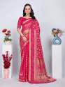 Georgette weaving work saree with blouse thumb 4
