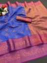 Golden Zari Weaving Jacquard Saree  thumb 1