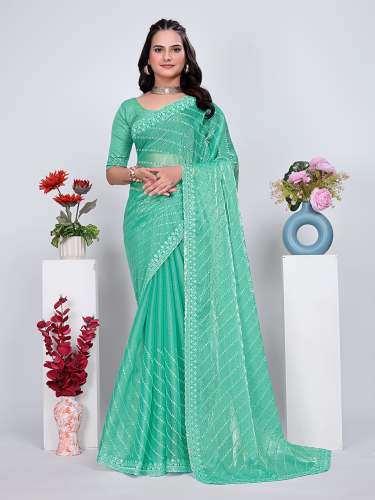 Jimmy Choo Silk C Pallu Saree With Blouse