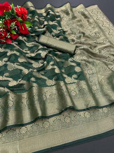 Latest Design Banarasi Organza Art Silk Sari