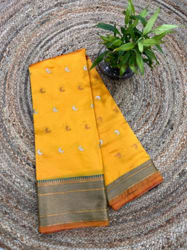 Lichi-Chand Banarasi Jacquard Cotton Weaving Work Saree