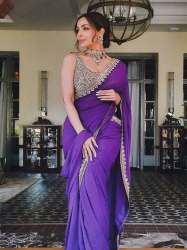 Malaika Arora Chiffon Silk Saree With Heavy Designer Blouse 