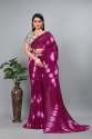 Moss Chiffon Shibori Print Saree thumb 1