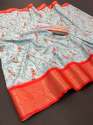 New Collection Cotton Linen Digital Printed Saree thumb 1