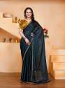 Party Wear Silk Blend Saree With Designer Border Lace  thumb 1