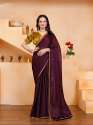 Party Wear Silk Blend Saree With Designer Border Lace  thumb 4