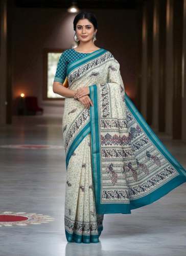 Pashmina Print Pure Mulmul Cotton Saree