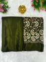 Plain Satin Silk Saree thumb 3