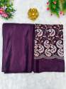 Plain Satin Silk Saree thumb 5