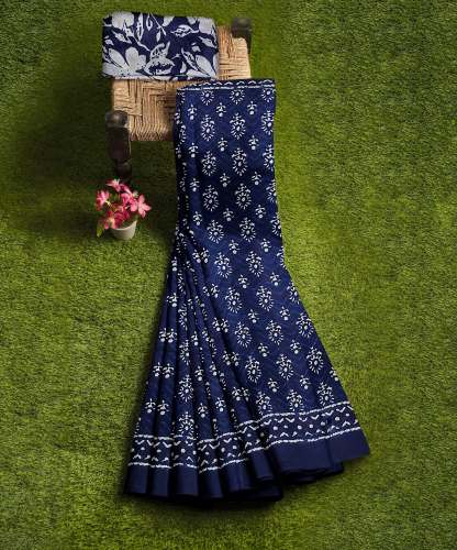 Pure Cotton Printed Saree With Blouse 