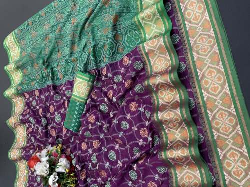 Pure Patola Silk Woven Jacquard Saree With Blouse
