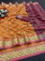 Pure Silk Jacquard Patola Silk Saree With Blouse thumb 5