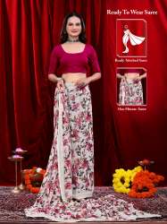 Ready-to-wear Floral Printed Georgette Saree