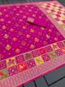 Row Silk Jacquard (Patola) Multi Color Saree With Blouse Piece thumb 4