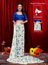 Women's Ready-to-wear Floral Printed Georgette Saree