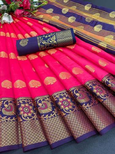 Woven Jacquard Pure Silk Traditional Banarasi Katan Saree by Krisha Enterprise