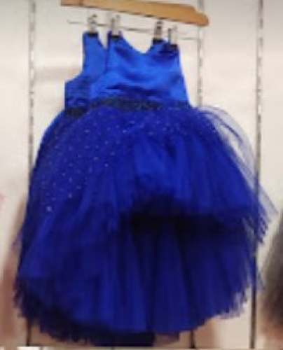 Dark Blue Party Wear Kids Girls Frock by Pom Pom Kids Collection