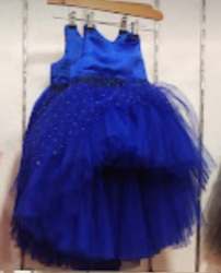 Dark Blue Party Wear Kids Girls Frock