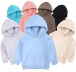 Kids Boys Plain Hosiery Hoodies