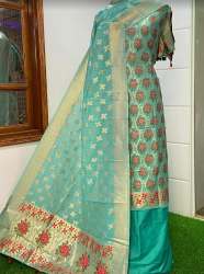 Sky Blue Banarasi Dress Material