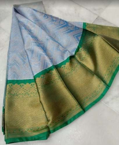 Sky Blue Handloom Saree For Women