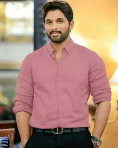 Stylish Men Branded Peach Cotton Shirts Without Pocket