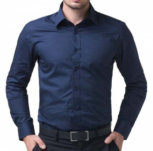 Party Wear Dark Blue Shirts For Men by Yes Boss Mens Wear