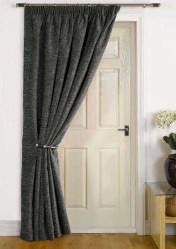 Attractive Dark Grey Plain Door Curtain by Royal Handloom House