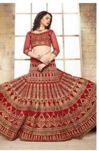 embroidery work bridal lehenga choli by J Kamdar Rajkot