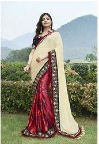 Printed party wear saree