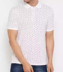 Men Collor Neck White Printed T-shirts