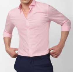 Light Pink Party Wear Shirt For Men