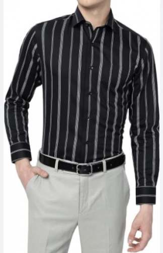 Men Branded Striped Cotton Shirts by Shree Ramji Collection