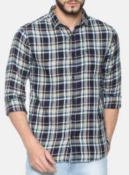 Men Regular Fit Check Cotton Shirts