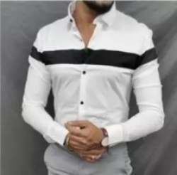 Men White And Black Formal Shirts
