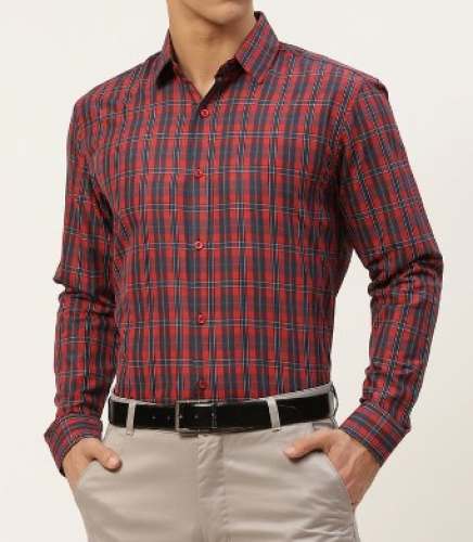 Office Wear Check Shirts For Men by Shree Ramji Collection