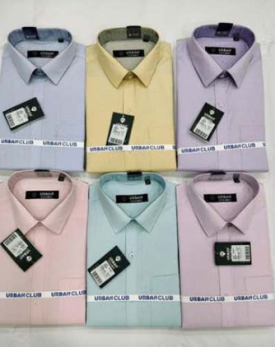 Men Light Color Cotton Plain Shirts by Shree Shubham Mens Wear