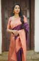 Double Color Fancy Pure Soft Silk Sarees thumb 1