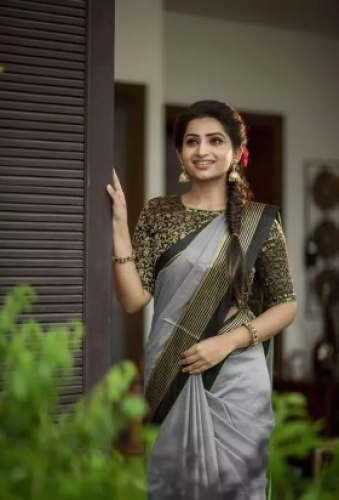 Ladies Regular Wear Silk Saree With Jacquard Blouse