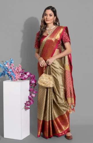 Ladies Red Big Border Cotton Silk Saree by Vasthra Queen Of Saree