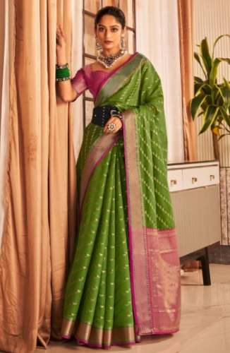 Women Green Wedding Soft Silk Sarees by Shiva Textiles