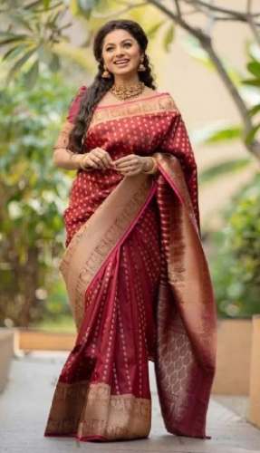 Ladies Amazing Cotton Silk Saree With Fancy Blouse by Uthra Silks