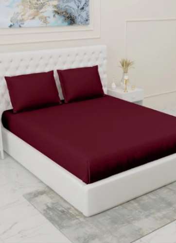 Plain Satin Double Hotel Bed Sheets by Gunjan Udyog