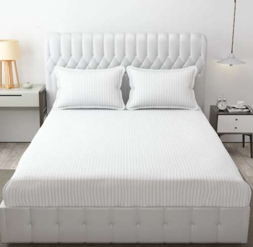 Satin Stripe Bed Sheet For Hotel  by GNK Enterprises